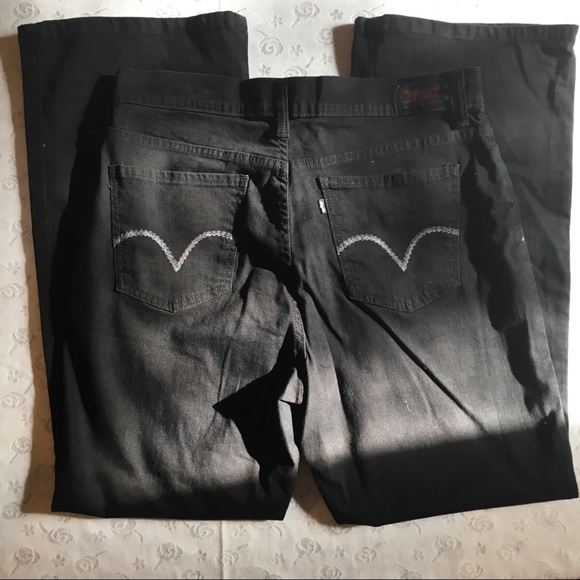 Levi’s 512 Perfectly Slimming boot cut black jeans size 14 - Picture 4 of 6
